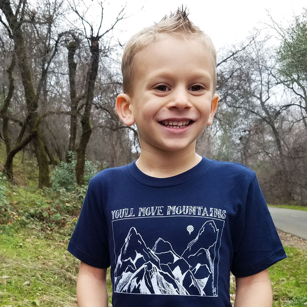 YOU'LL Move MOUNTAINS | boys tshirt | navy