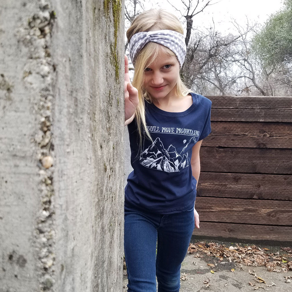 YOU'LL Move MOUNTAINS | girls tshirt | navy