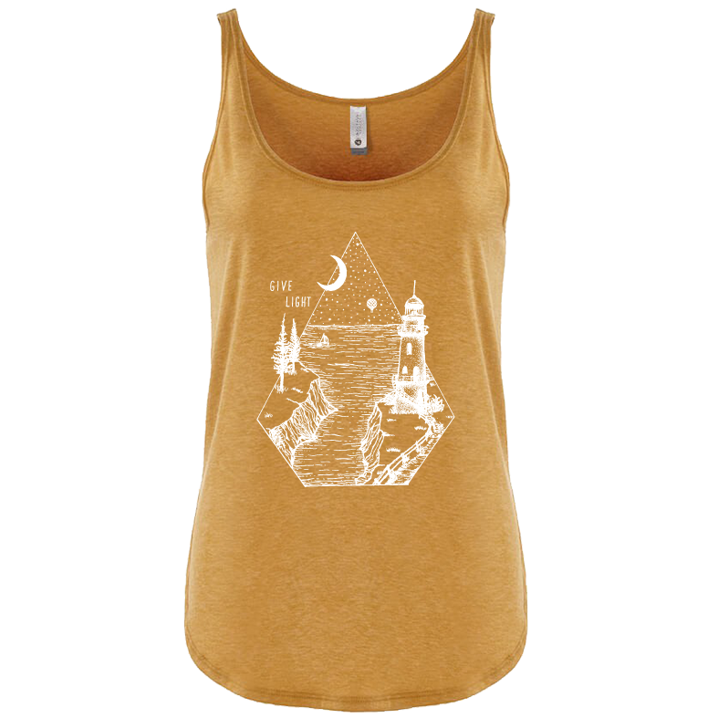 GIVE LIGHT | women tank | antique gold