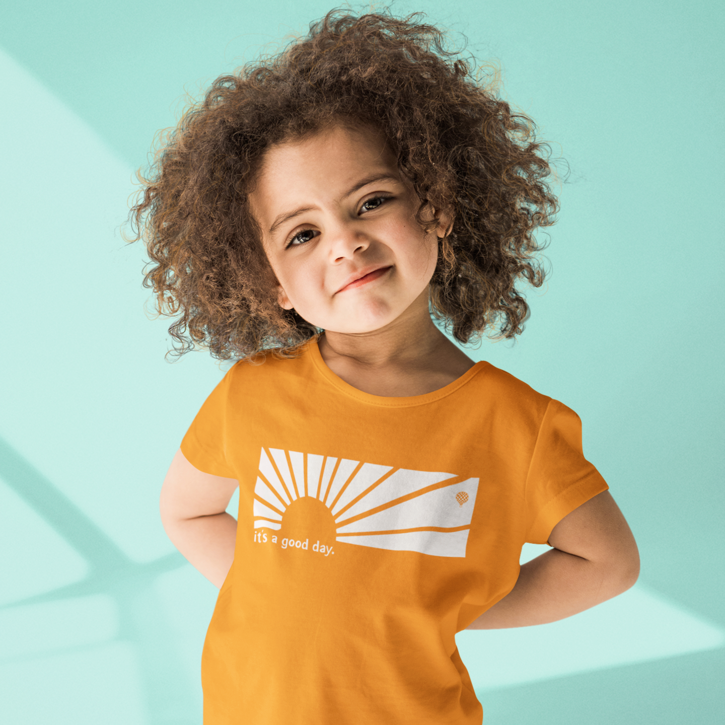 IT'S A GOOD DAY | girls tshirt | neon heather orange