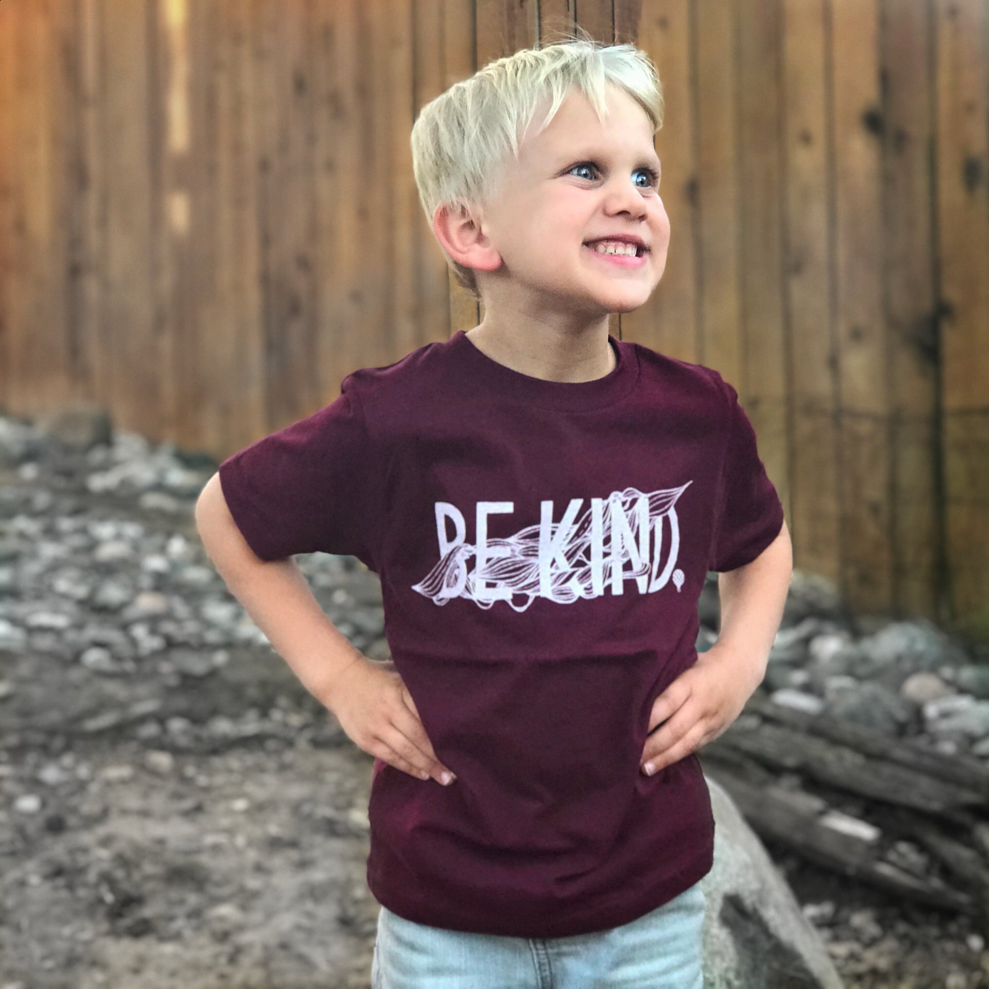 BE KIND | boys tshirt | maroon