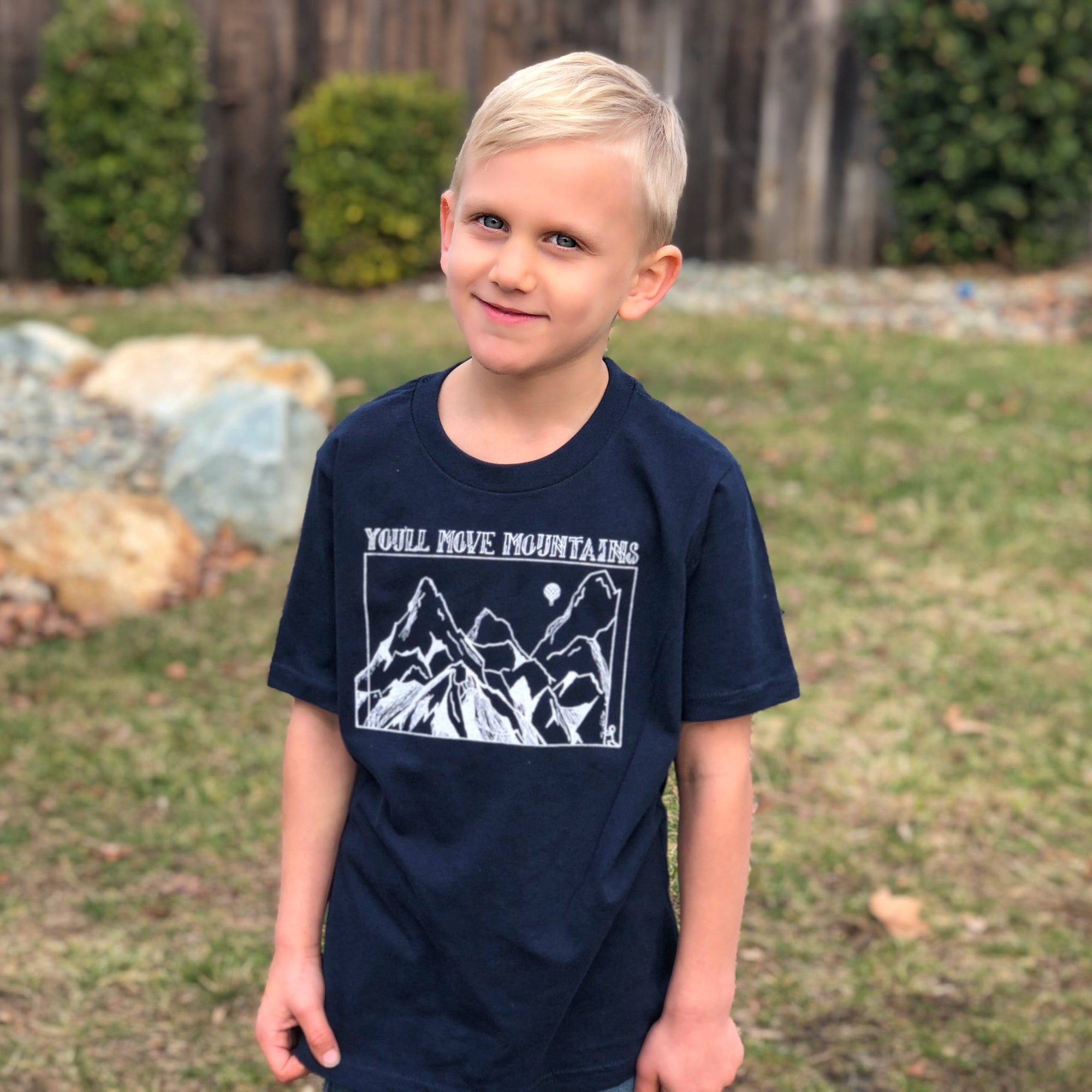 YOU'LL Move MOUNTAINS | boys tshirt | navy