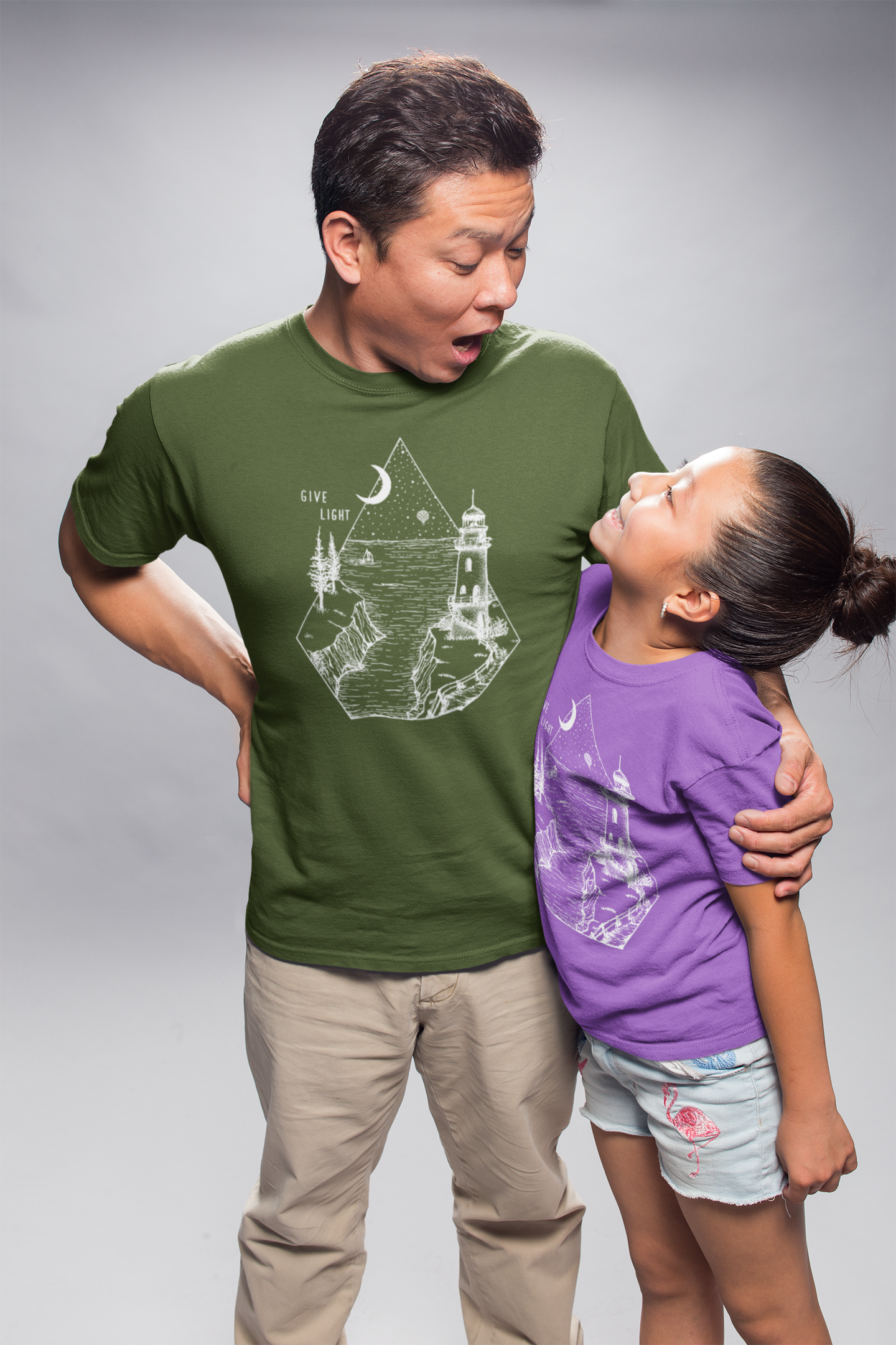 GIVE LIGHT | girls tshirt | berry purple