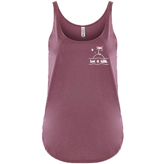 LIVE A LITTLE by #TeamMaddy | women tank | shiraz purple